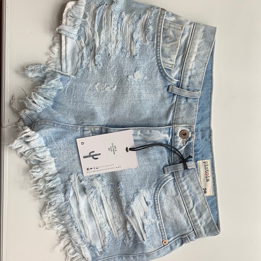 New with tag Pistola distressed denim shorts